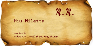Miu Miletta névjegykártya